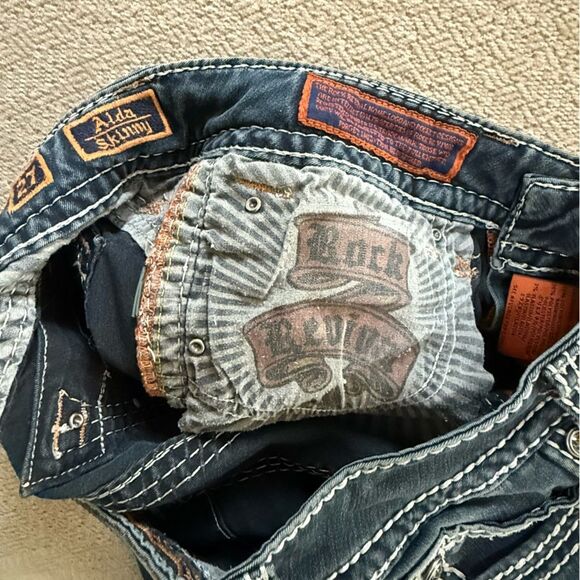 Rock Revival Aida Skinny Jeans Bling Concert Rodeo Women’s size 27 Buckle - Picture 7 of 16